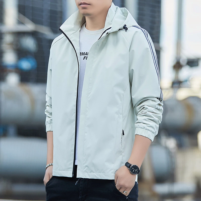 3196新款春秋男外套男装夹克休闲潮牌帅气连帽