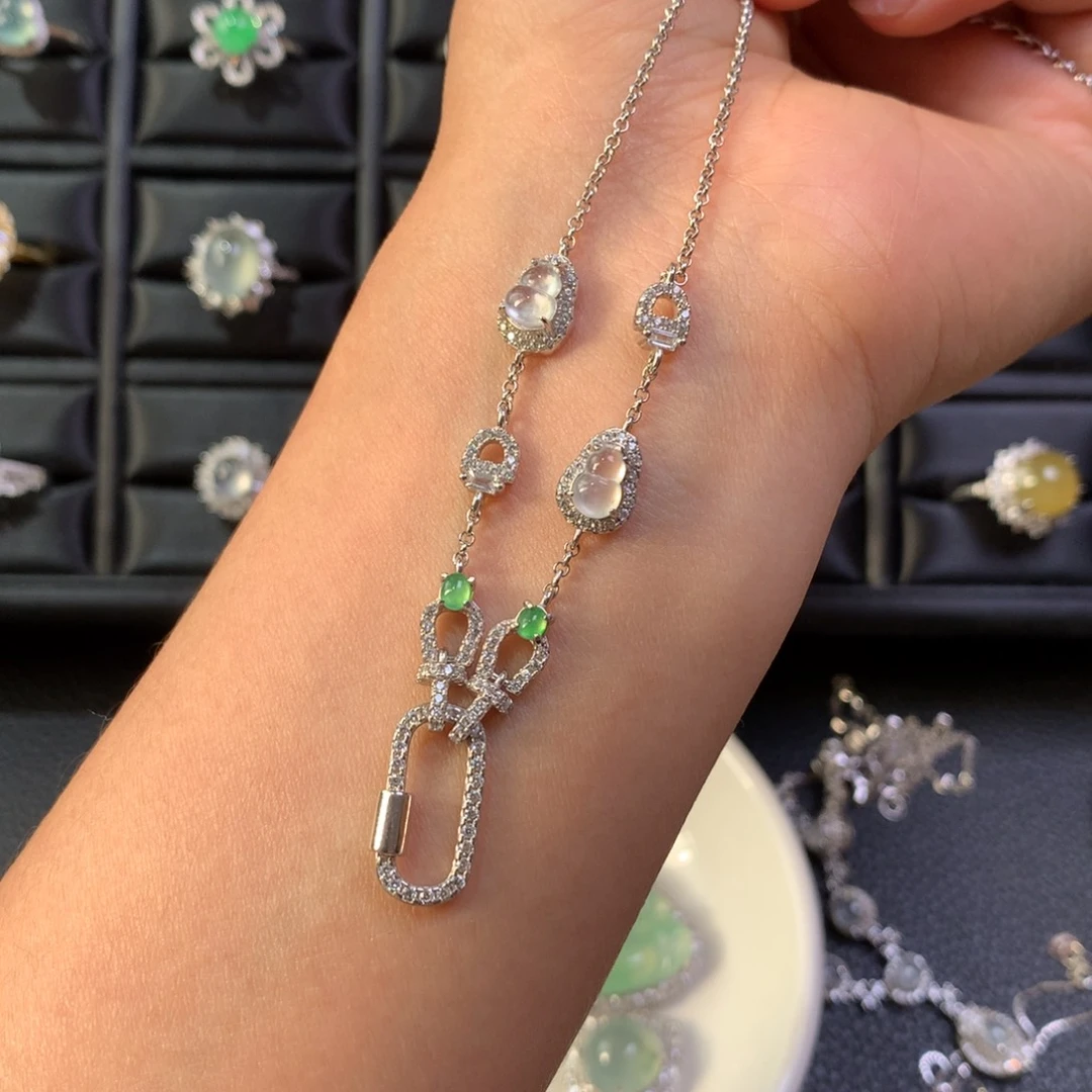 翡翠银S925镶嵌颈饰