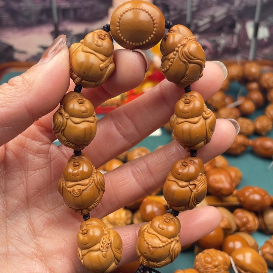 橄榄核手串弥勒水晶核