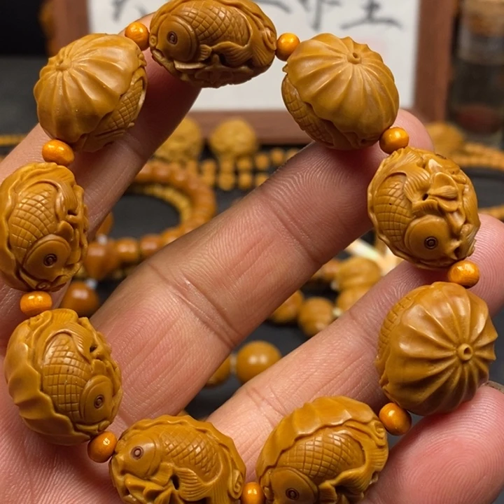 手串/手链橄榄核橄榄核荷叶鱼