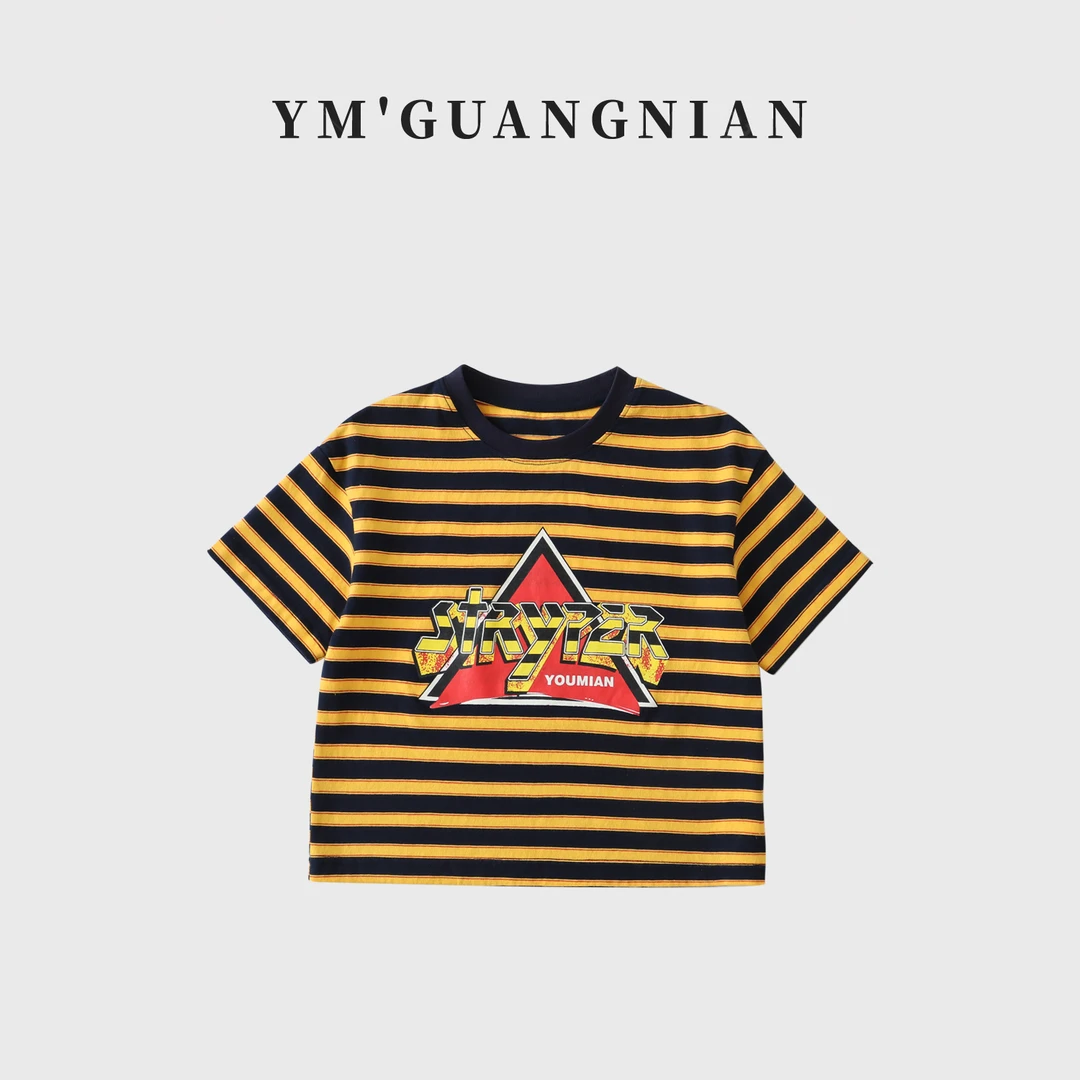 【幼棉光年】夏季男童圆领T恤针织儿童休闲卡通印花短袖1221330