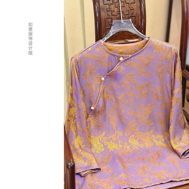 如意馆【锦瑟】新中式高级感古韵东方之美精致斜襟夏款衫