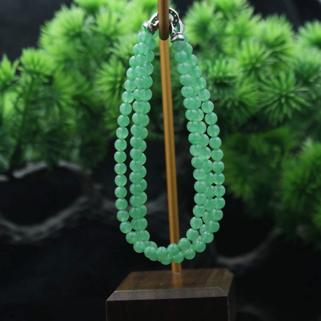 40天然缅甸翡翠A货珠链/700771/上海嘉禾拍卖