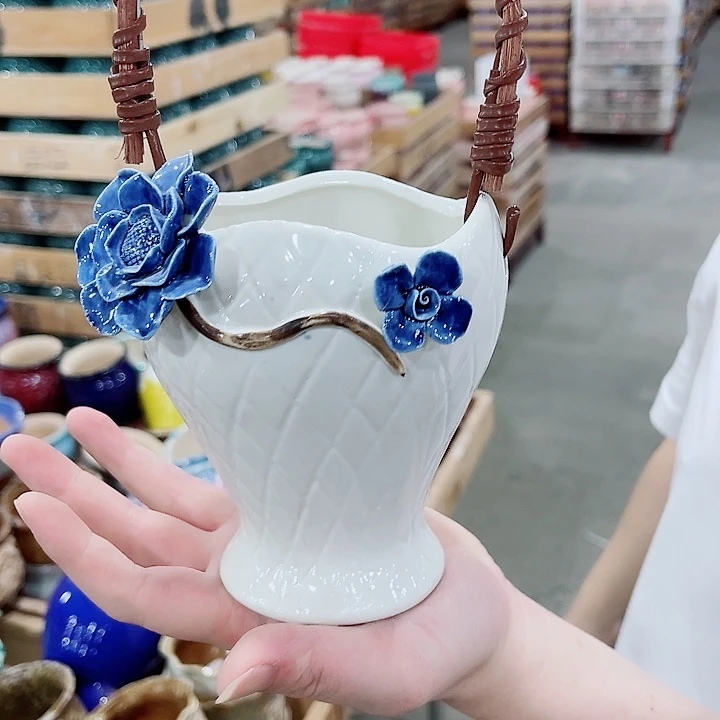 有孔，凑10元包邮陶瓷花盆发货！