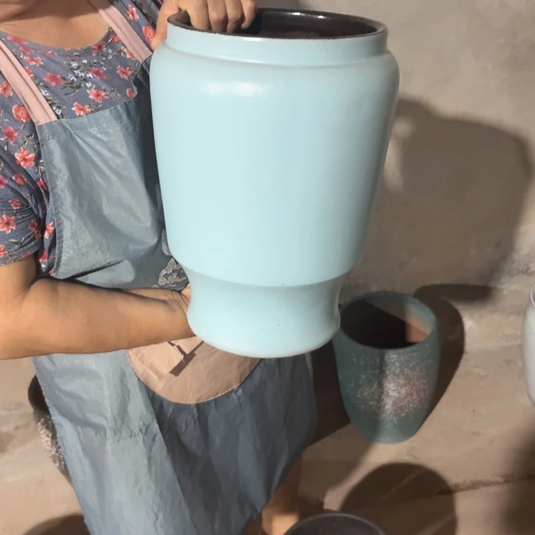 紫砂花盆口20高33