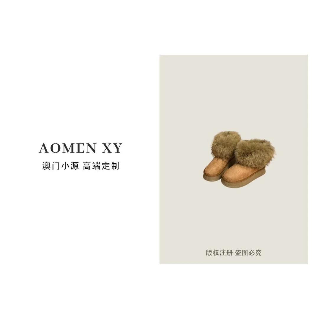 增高5CM~2025年秋季新款毛毛百搭爆款加绒加厚保暖时尚雪地靴X030