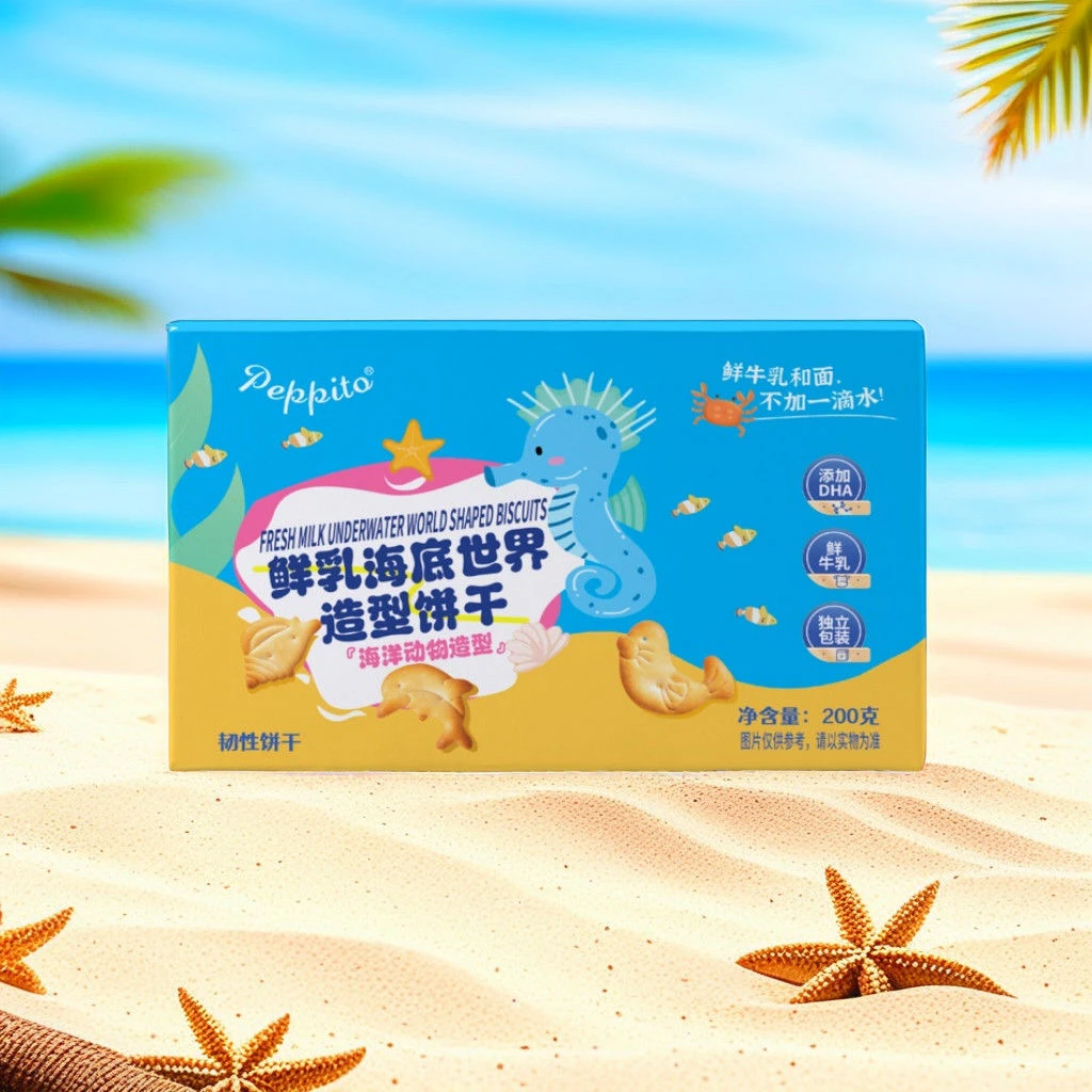 peppito鲜乳海底世界造型饼干200g