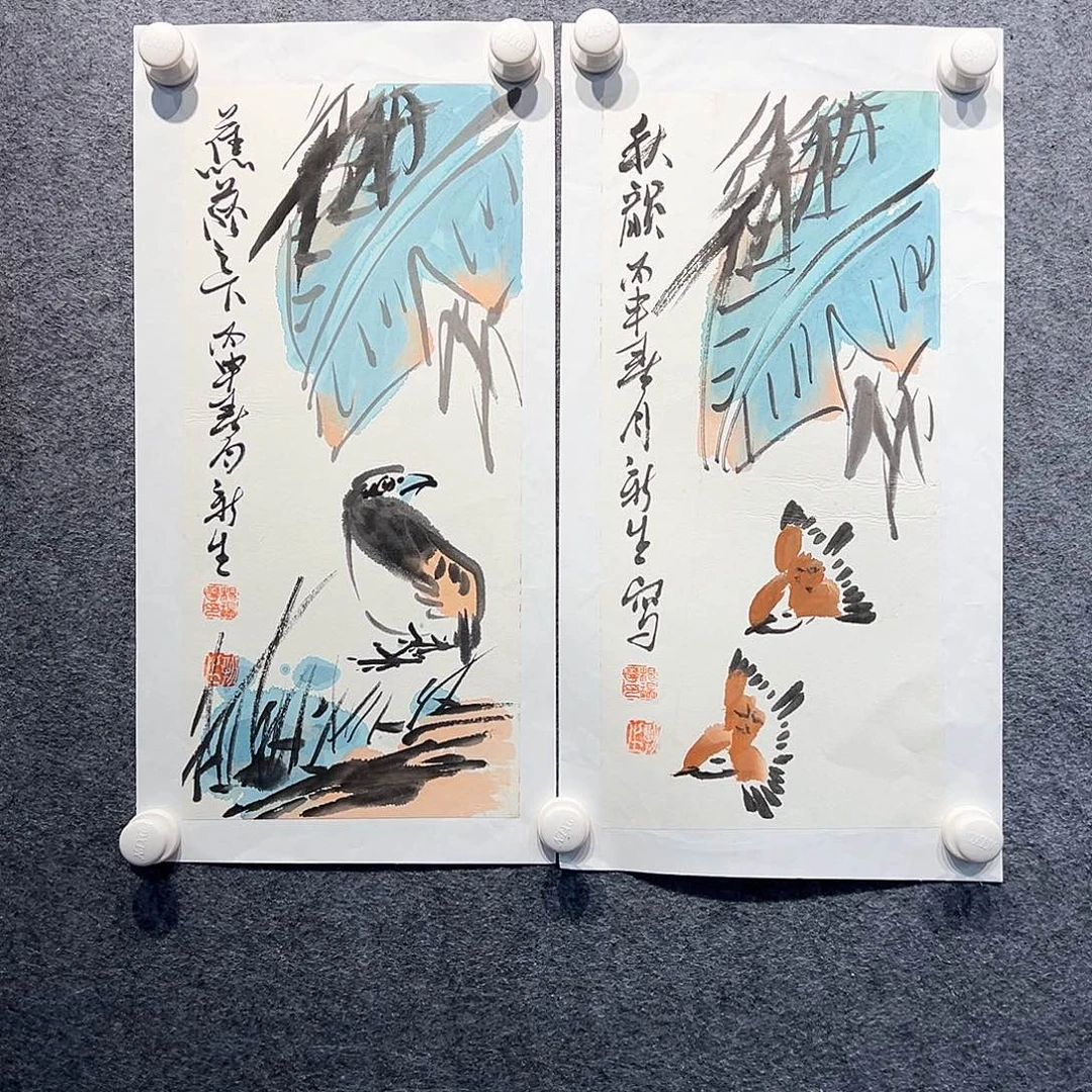 国画知鱼之乐纯手绘