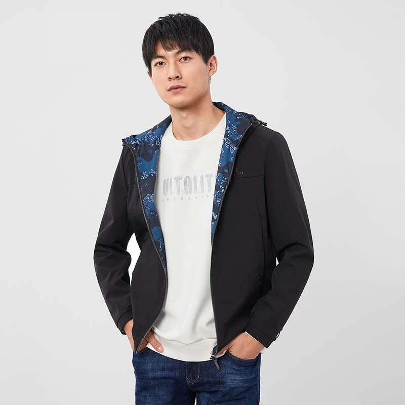 【李生严选】秋季新款夹克时尚休闲双面穿外套百搭 J457/J386