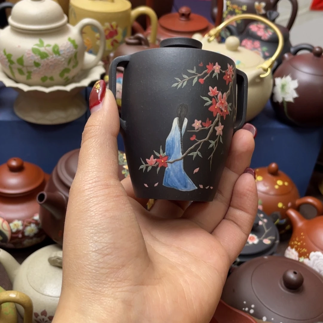 凤***凰红泥茶杯紫砂主人杯100cc