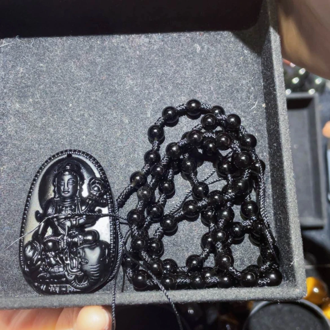 【闪购商品】黑曜岩套链未镶嵌拉****多