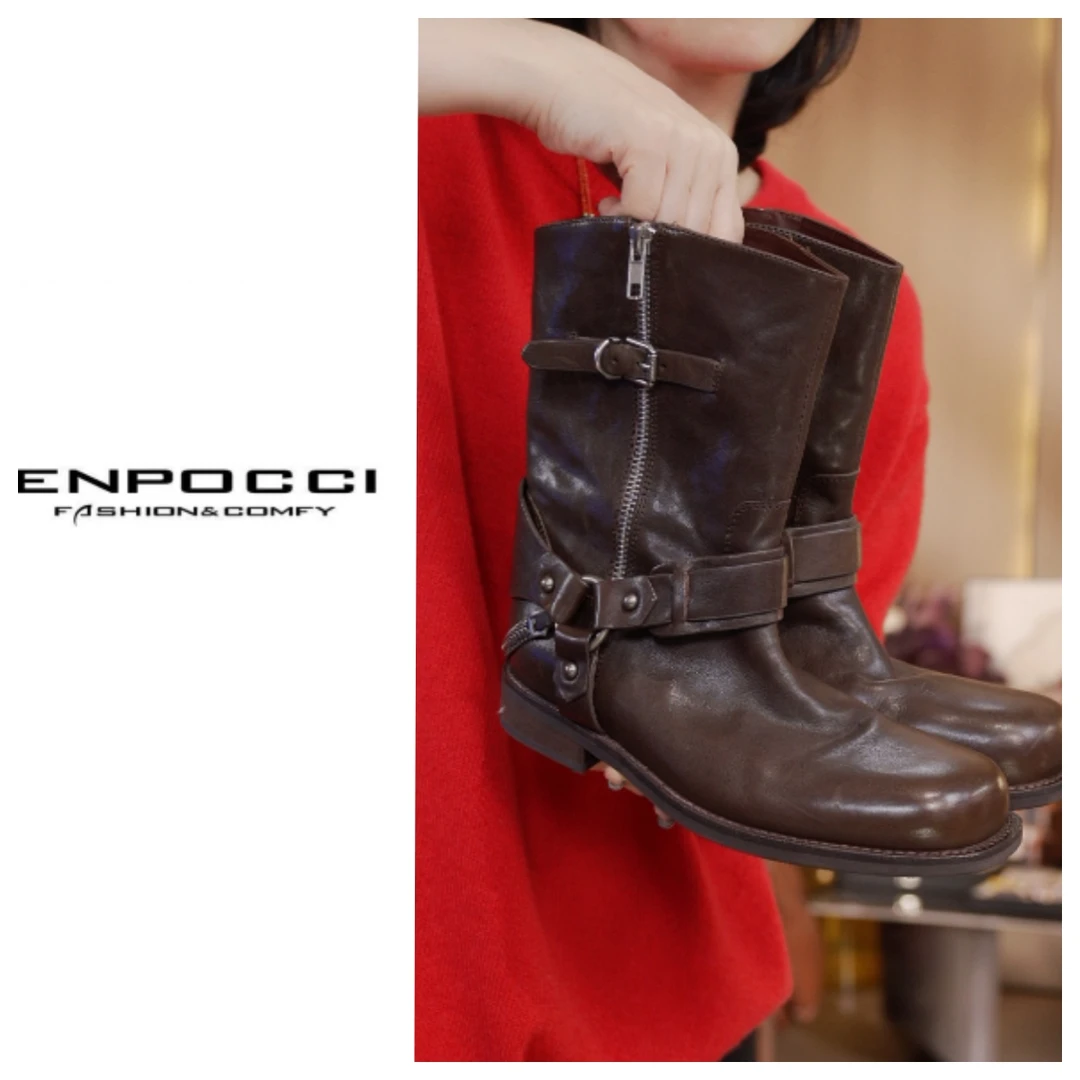 复古英伦风粗跟中筒女鞋S29A571839