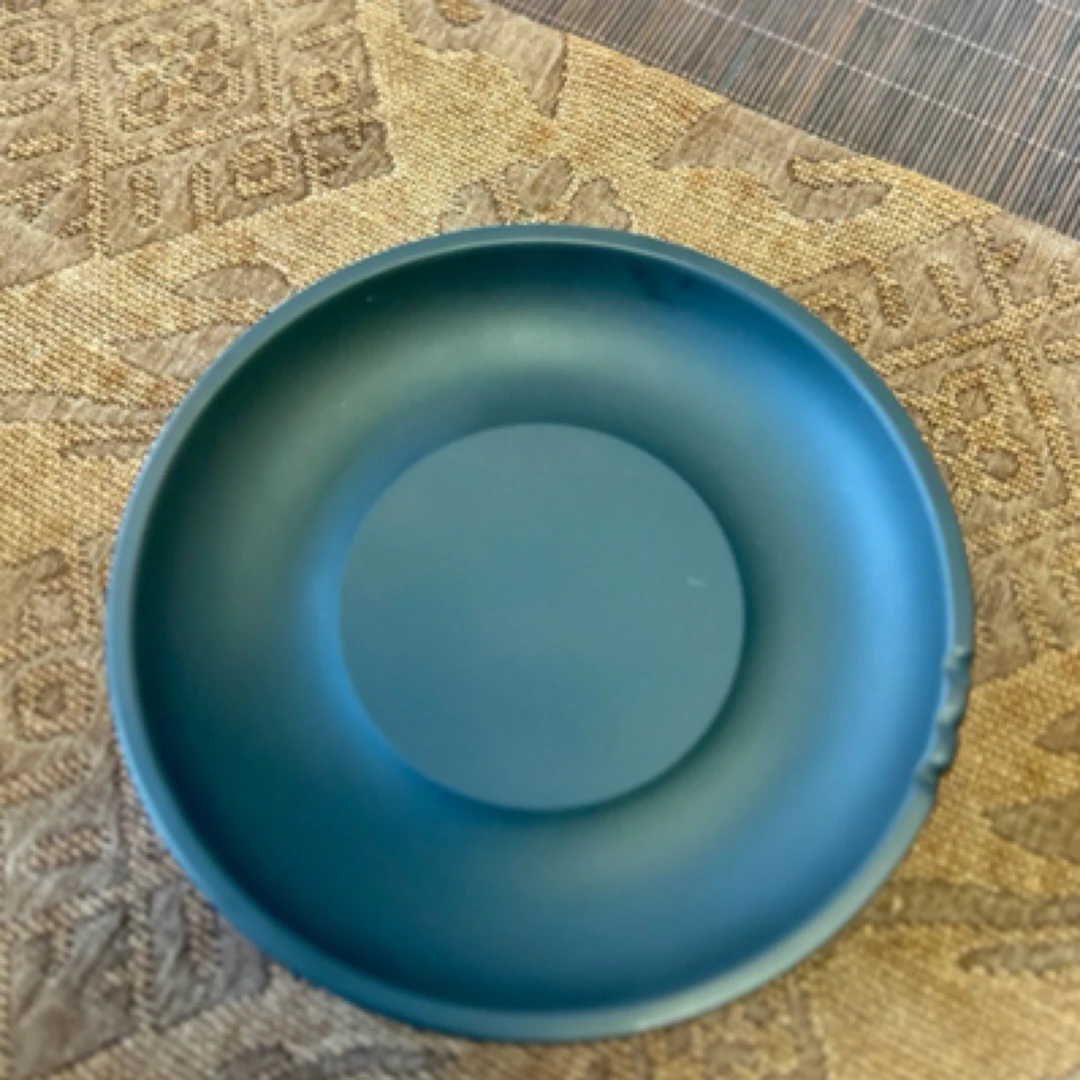 建水紫陶普璞 壶承 直径14CM 祥云浮雕