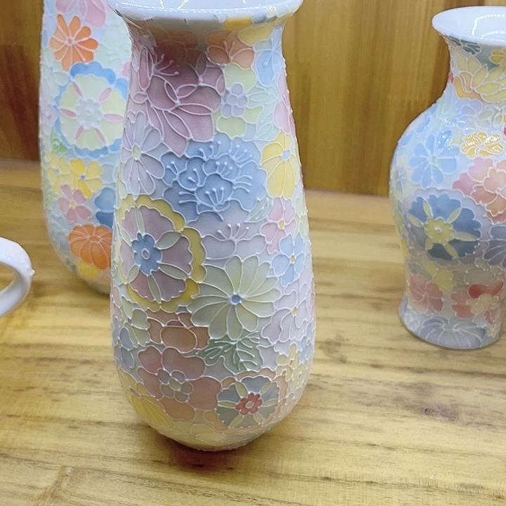 瓷万花高温陶瓷花瓶