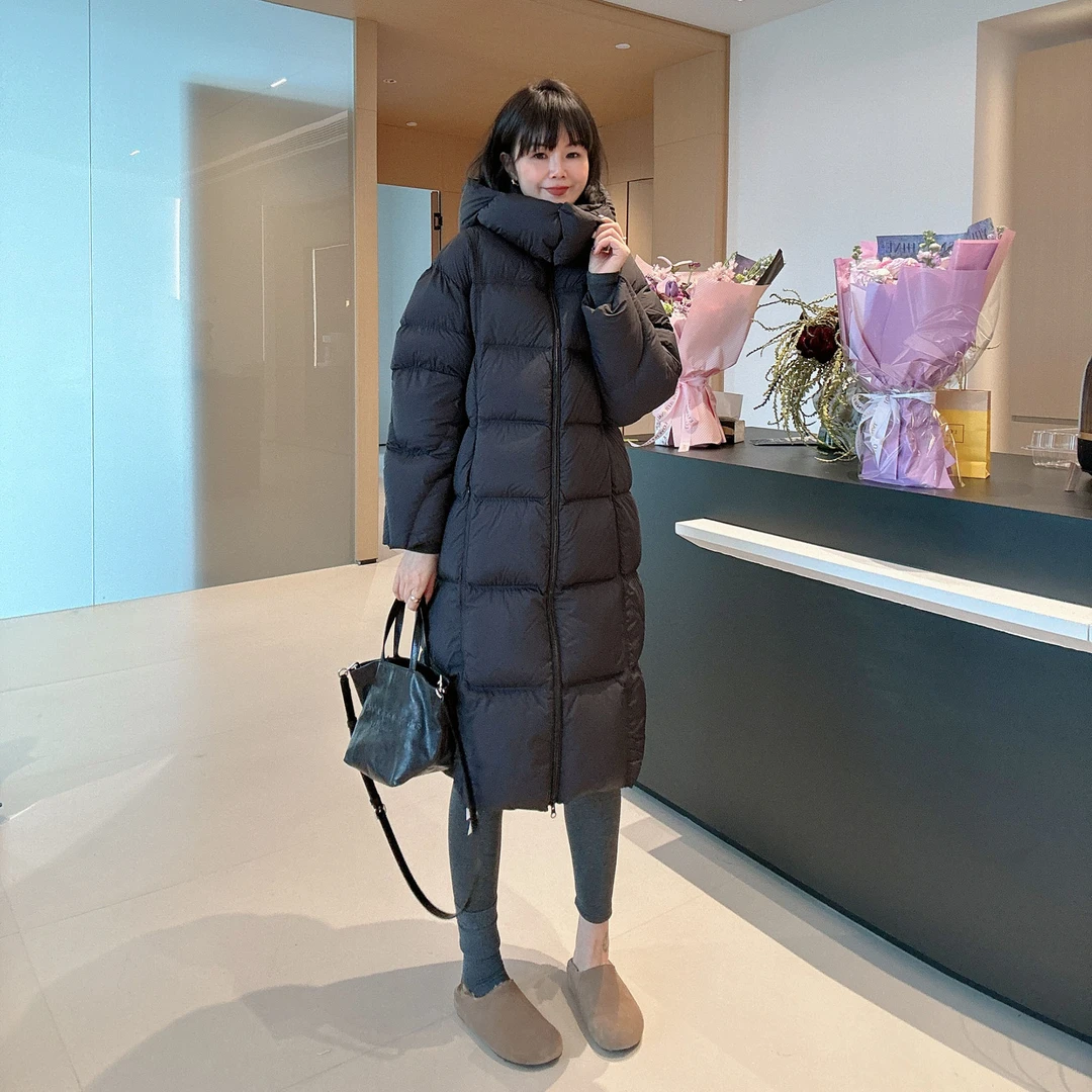 韩版高端过膝长款加厚泡芙保暖羽绒服面包服