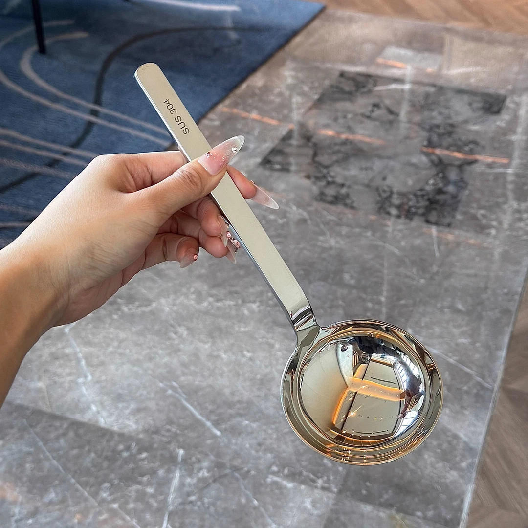 半球勺吃螺蛳粉大头勺304不锈钢长柄汤勺家用勺子盛汤个人自用G01