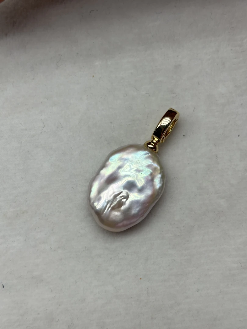 天然巴洛克14mm不规则休闲百搭吊坠万能扣通孔设计（多样性发一）