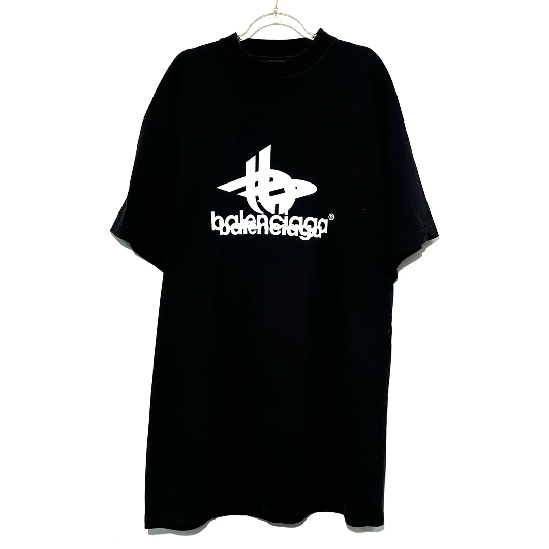99新 Balenciaga/巴黎世家 2码 经典logo黑色短袖 M008