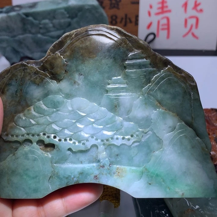 翡翠未镶嵌颈饰保真天然A货翡翠