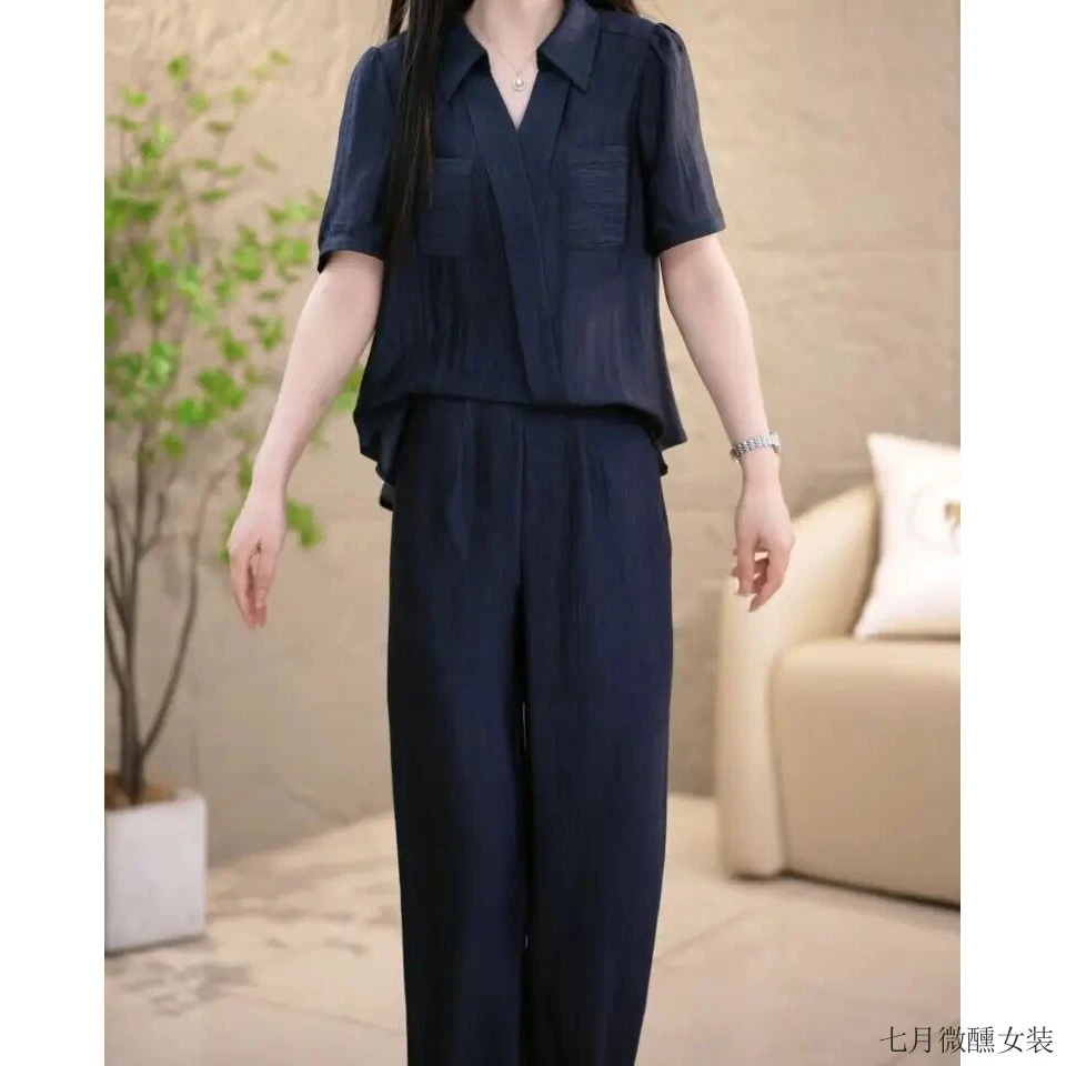 老钱风松弛感女装贵气【zb】时尚套装女夏季新款洋气宽松显瘦休闲短