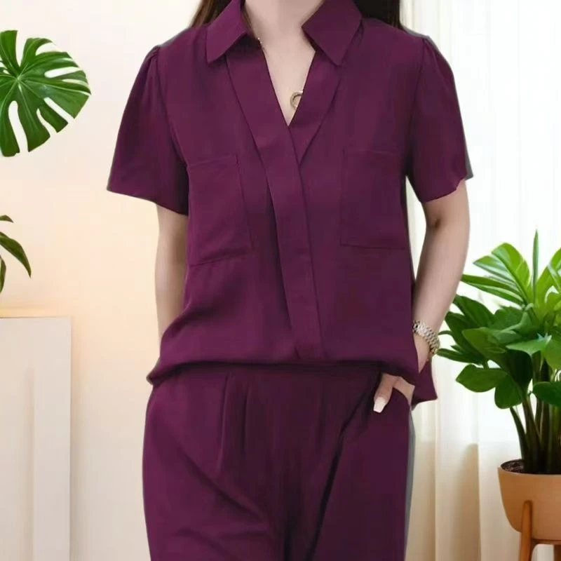 2025时尚气质新款套装减龄夏季宽松显瘦短袖阔腿裤休闲两件套