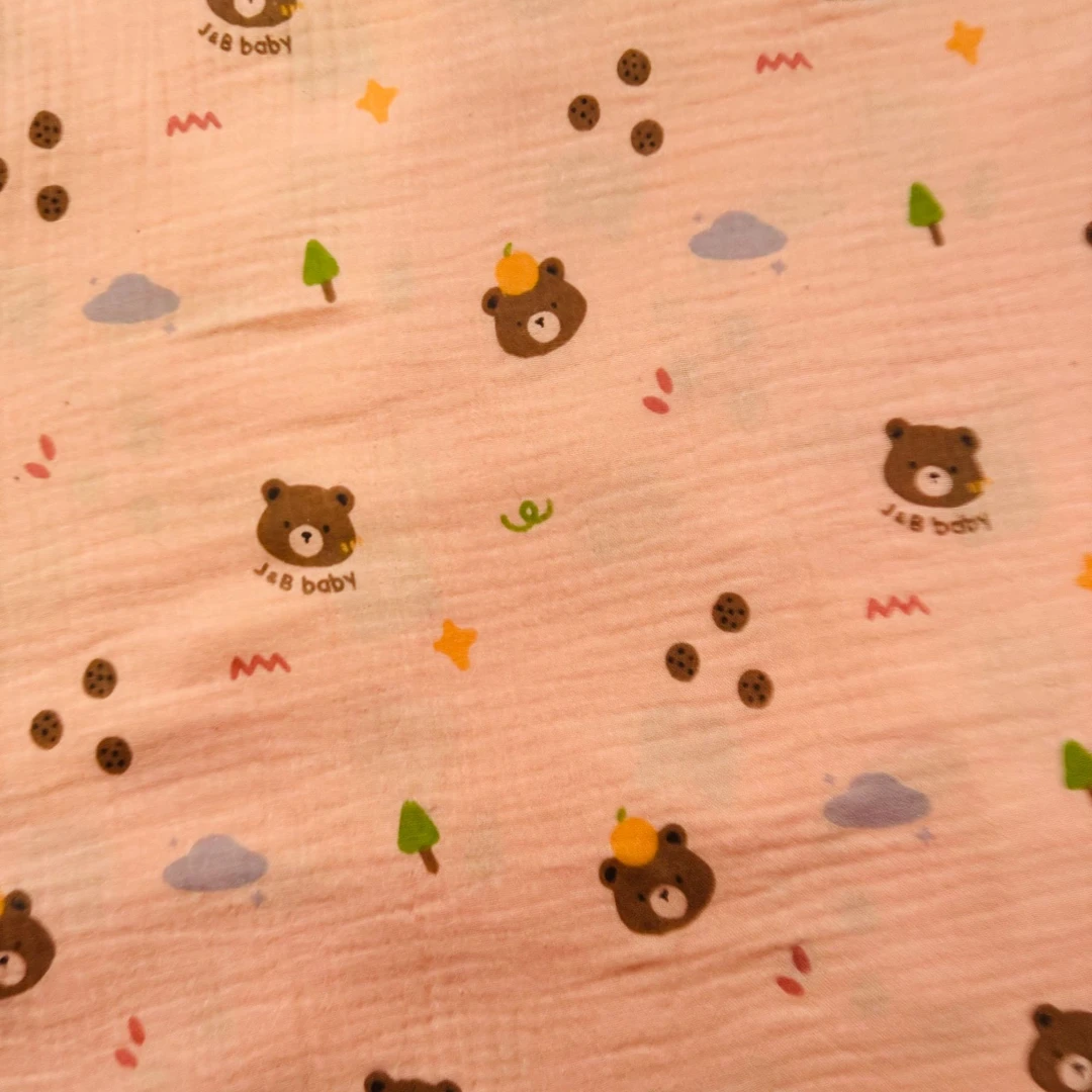 双层纱橘子小熊面料（不支持7天无理由退货）