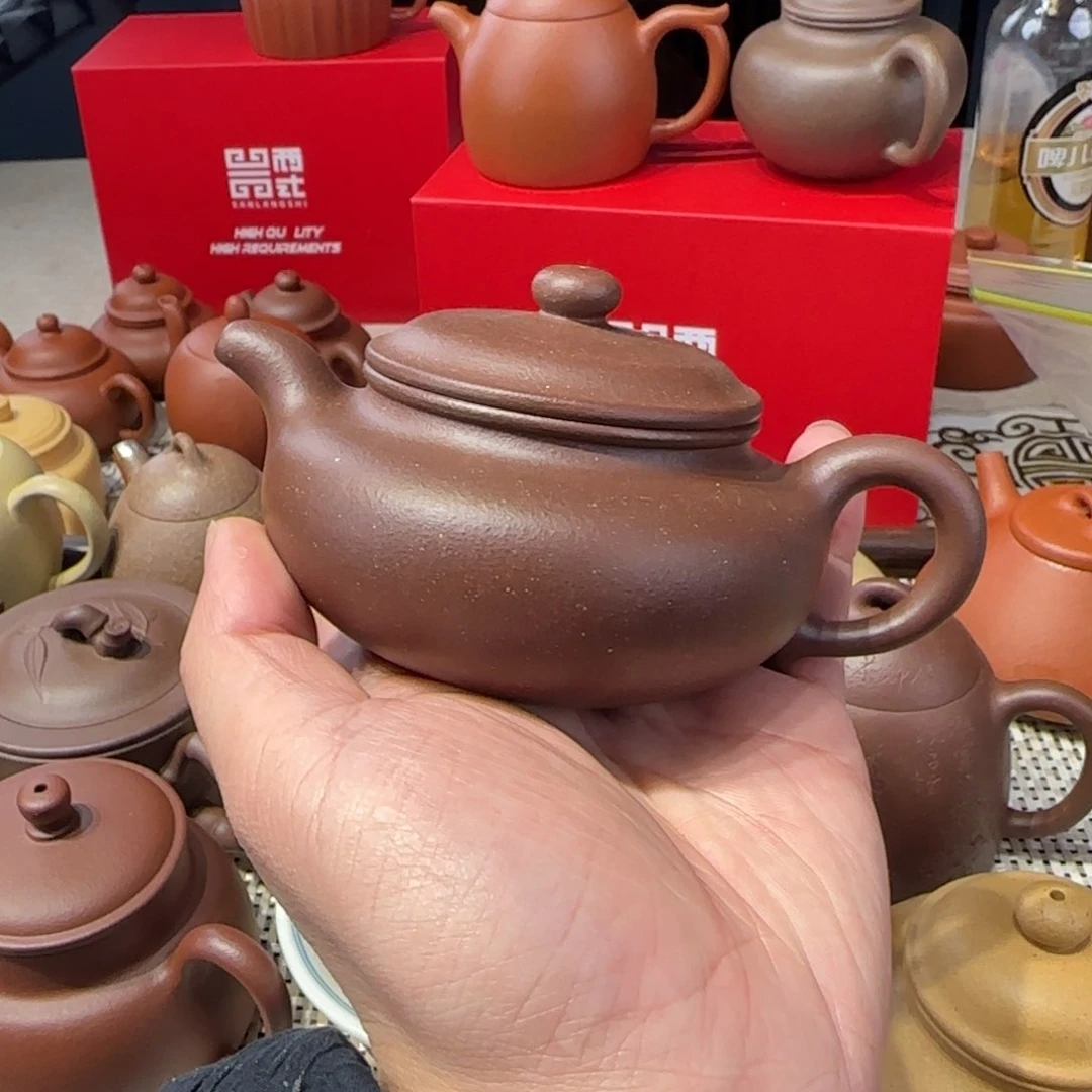 紫砂茶壶底槽清4号井 手工泥仿古