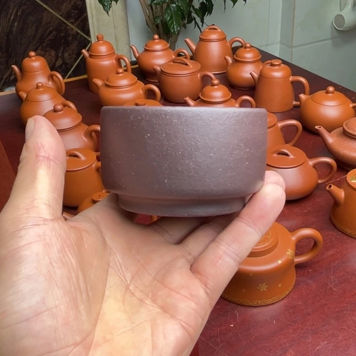 秋***雨茶壶紫砂黄金龙山紫泥、手磨料