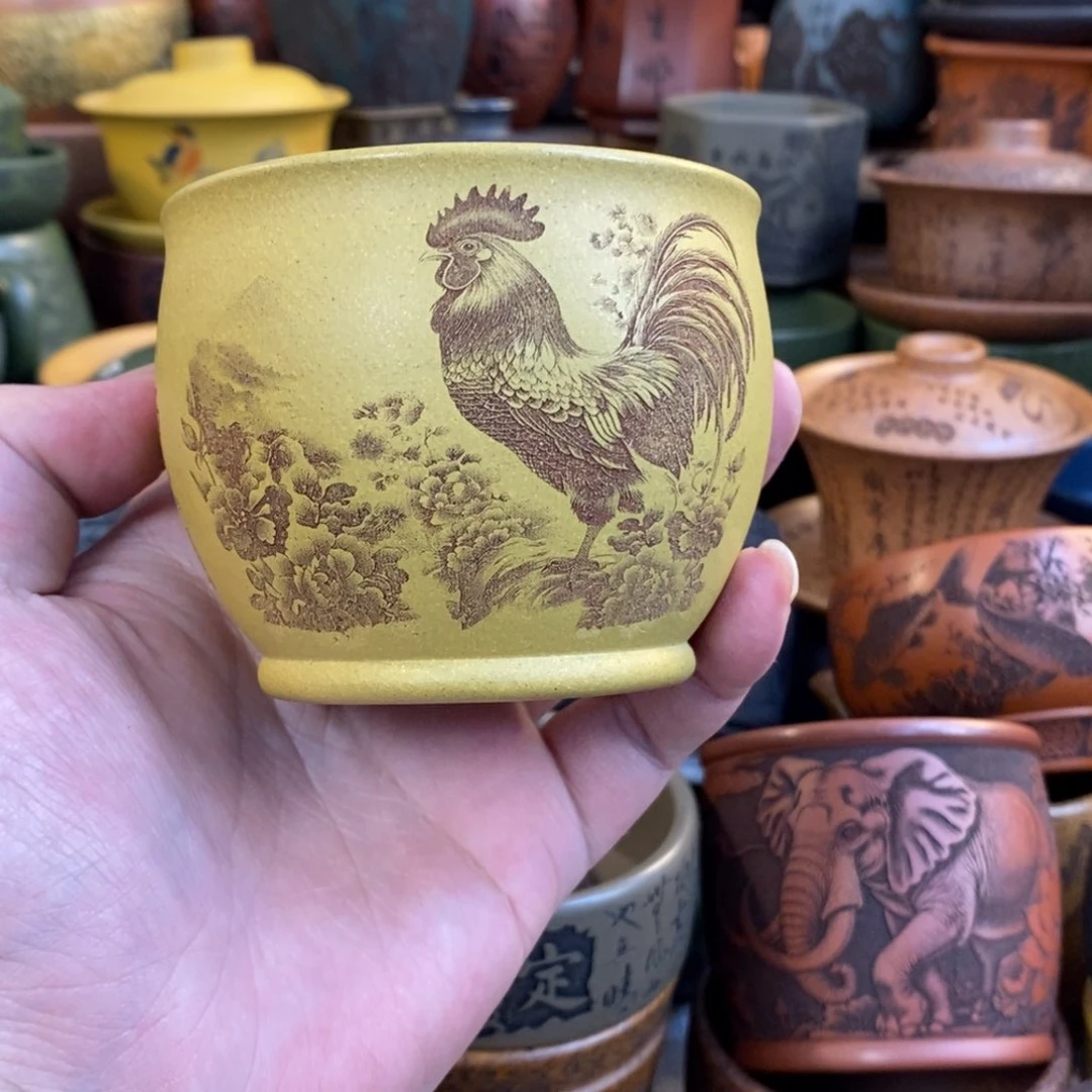 紫砂杯子摸****凡宜兴全手工紫砂杯