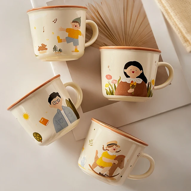 马克杯一家四口杯子陶瓷家用喝水杯儿童牛奶亲子杯女生咖啡杯茶杯