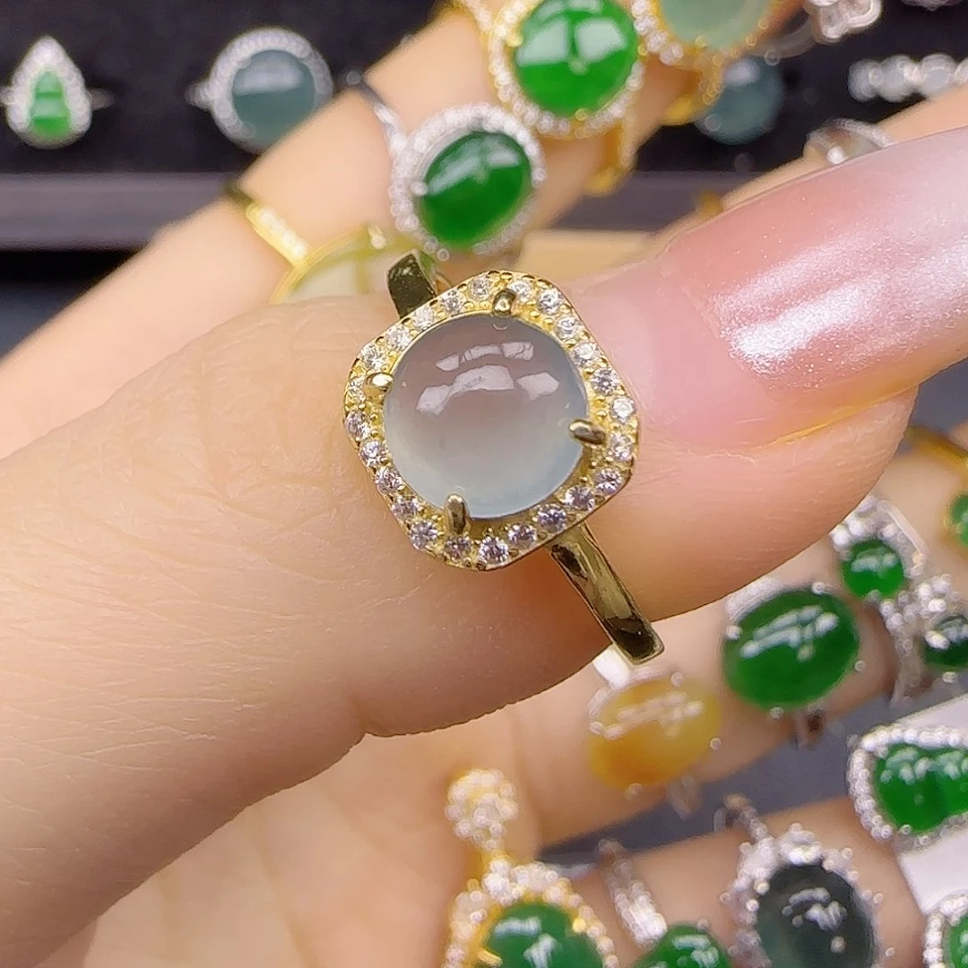 银S925镶嵌戒指翡翠