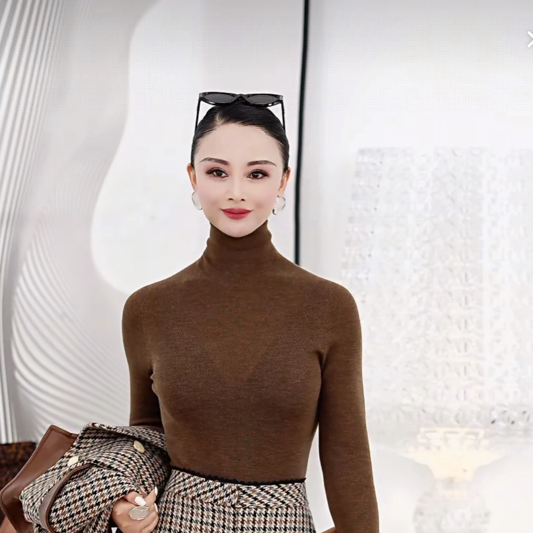 【RZ】无缝一体扬子纱精纺羊毛高领针织衫