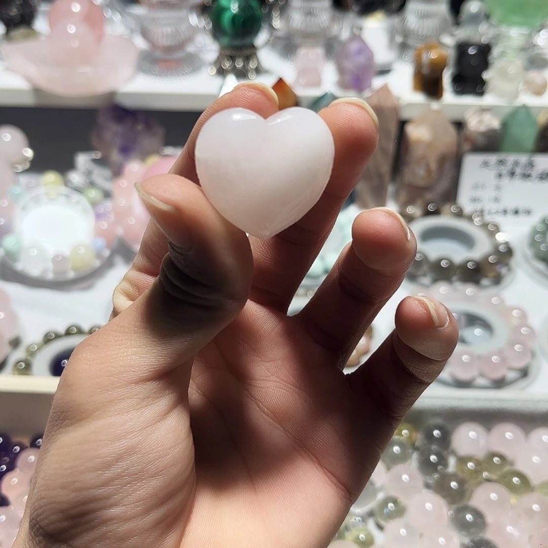 银S925镶嵌珠宝半成品紫晶粉水晶小爱心