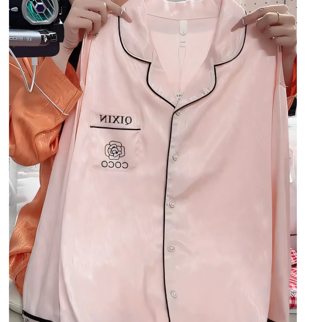 睡衣女春秋2025年新款长袖长裤网红冰丝粉色山茶花家居服套装休闲