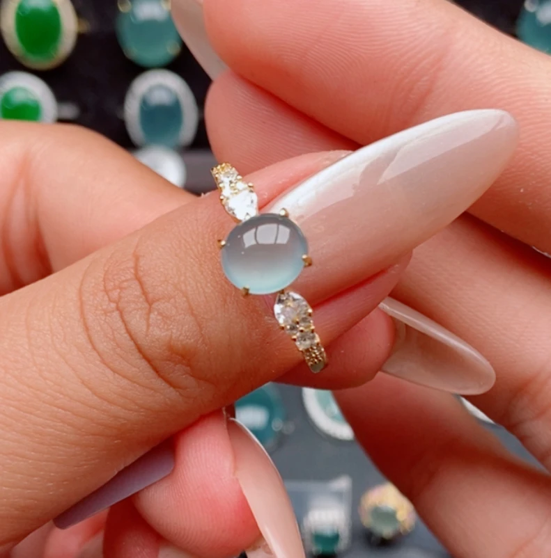 S925银镶嵌纯天然a货翡翠戒指（不含证书，需要请单拍证书链接）