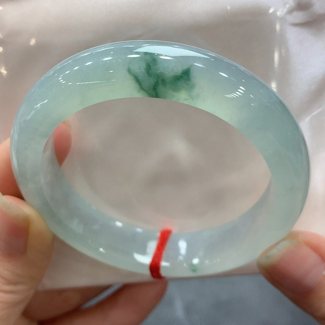 翡翠未镶嵌手镯54.5正圈