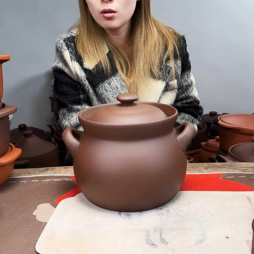 紫砂砂锅6升正品无暇