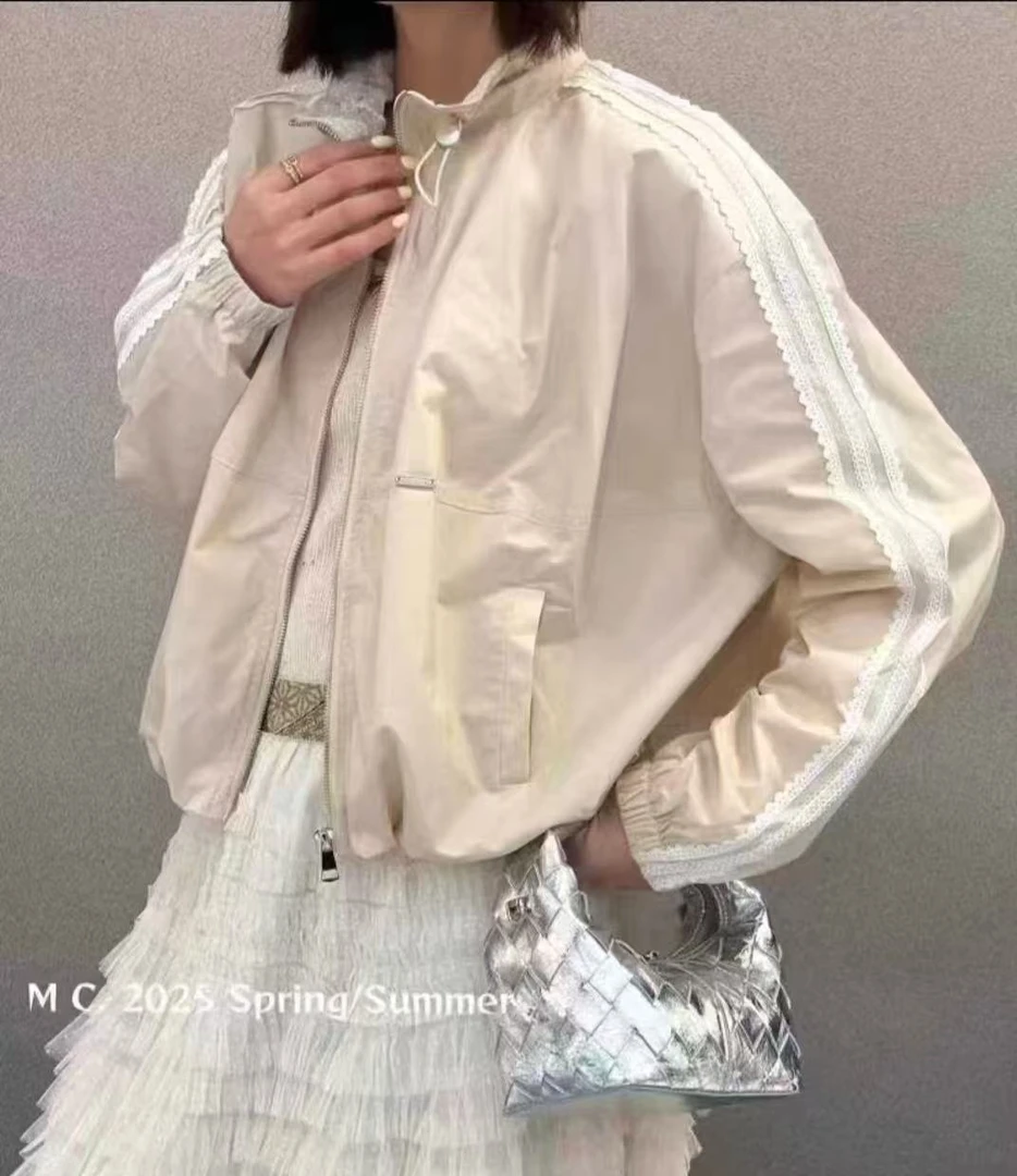 25-A8 春夏季新款女士拼接蕾丝外套 F177