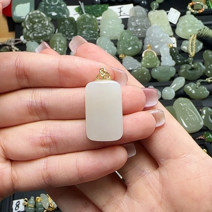 颈饰银S925镶嵌和田玉