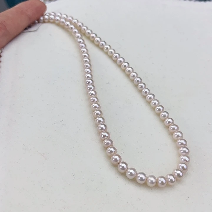 淡水珍珠颈饰银S925镶嵌卡5极光炫彩高品