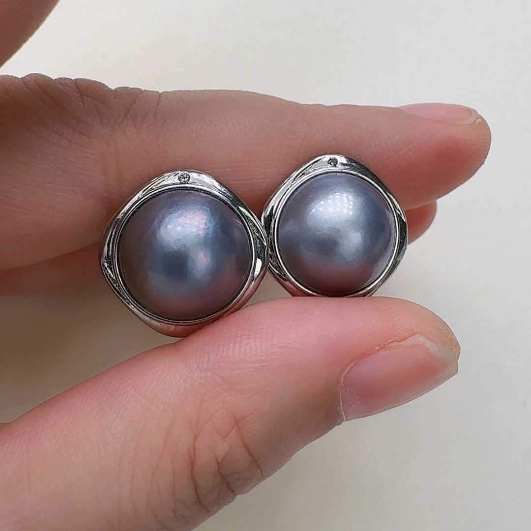 耳饰拼合珍珠（马贝珠）未镶嵌