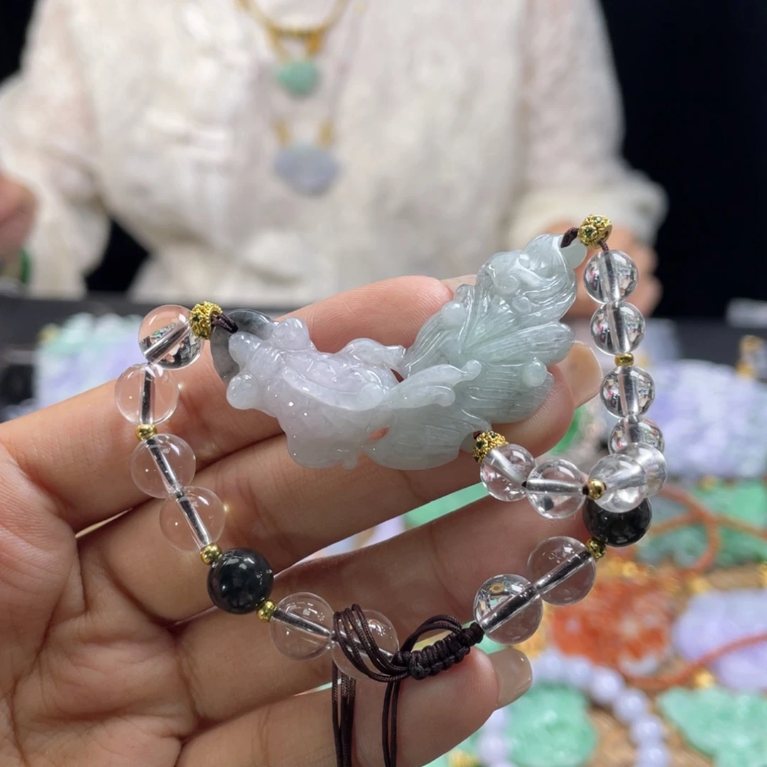 翡翠未镶嵌手链代编织