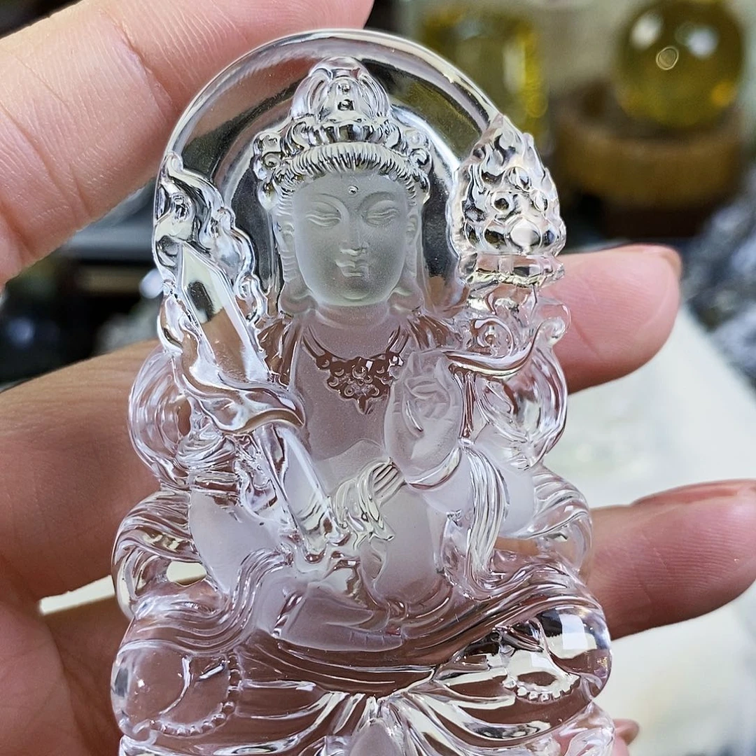 水晶天然水晶吊坠漂亮赠珠链未镶嵌符*热