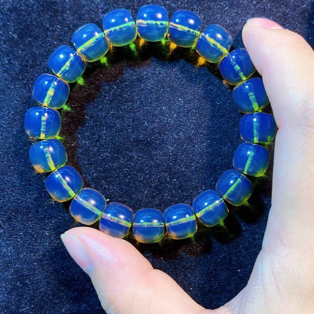 琥珀未镶嵌手链11mm蓝珀老型单圈