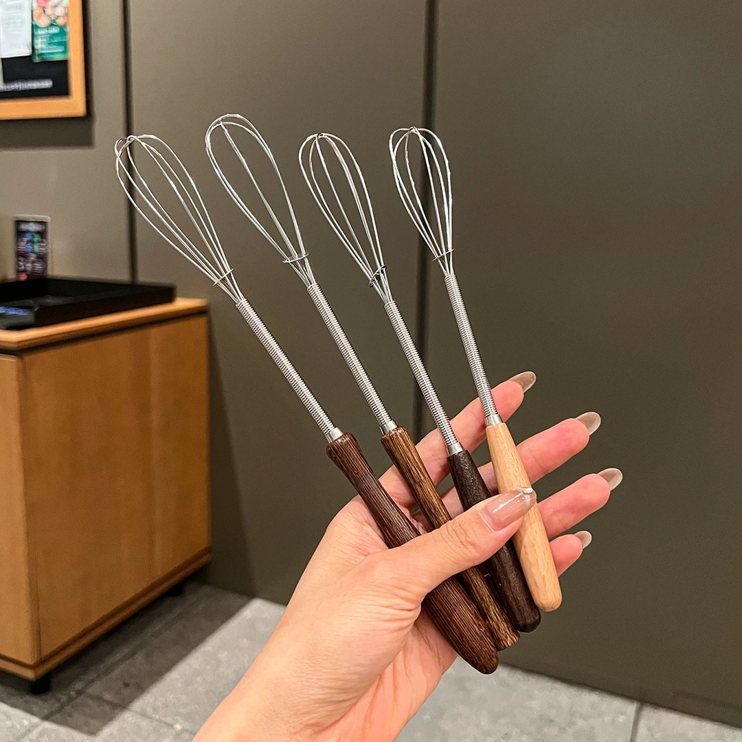 木柄不锈钢打蛋器日式手动奶油打发器家用烘焙工具迷你鸡蛋搅拌棒