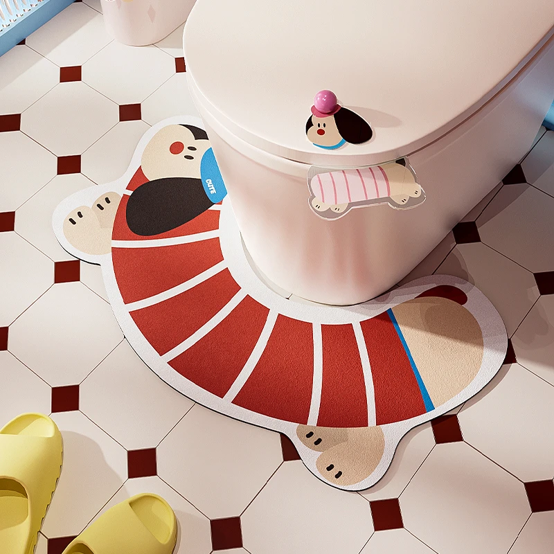 诺室腊肠狗马桶u型地垫卫生间硅藻泥吸水脚垫浴室厕所防滑垫耐脏