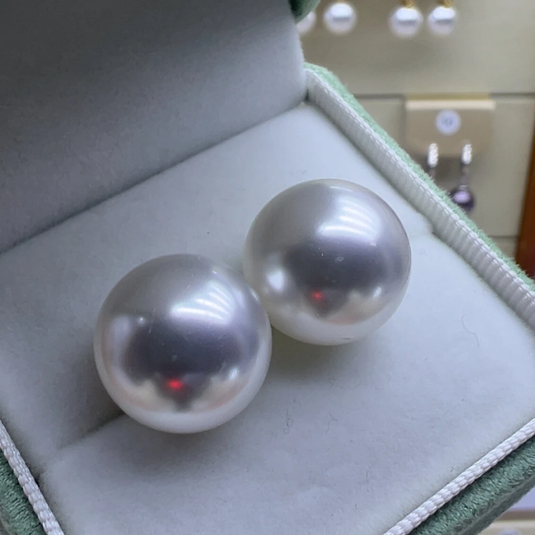 银S925镶嵌淡水珍珠耳饰
