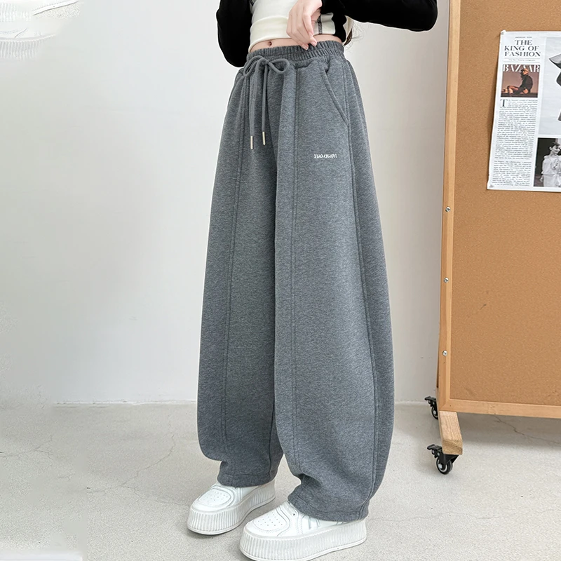 女童裤子春秋新款儿童运动卫裤大童女孩宽松秋装香蕉裤外穿弯刀裤