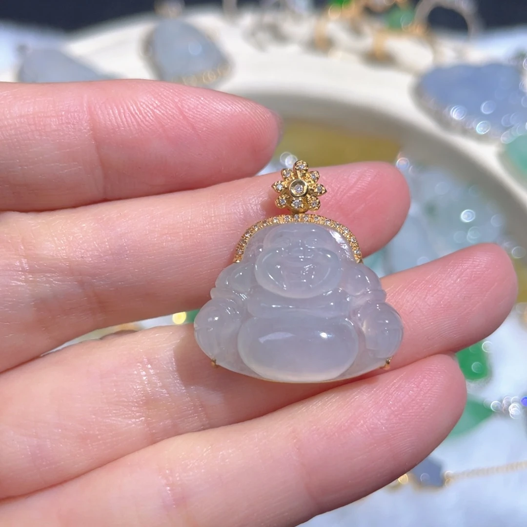 翡翠颈饰18K金镶嵌翡翠