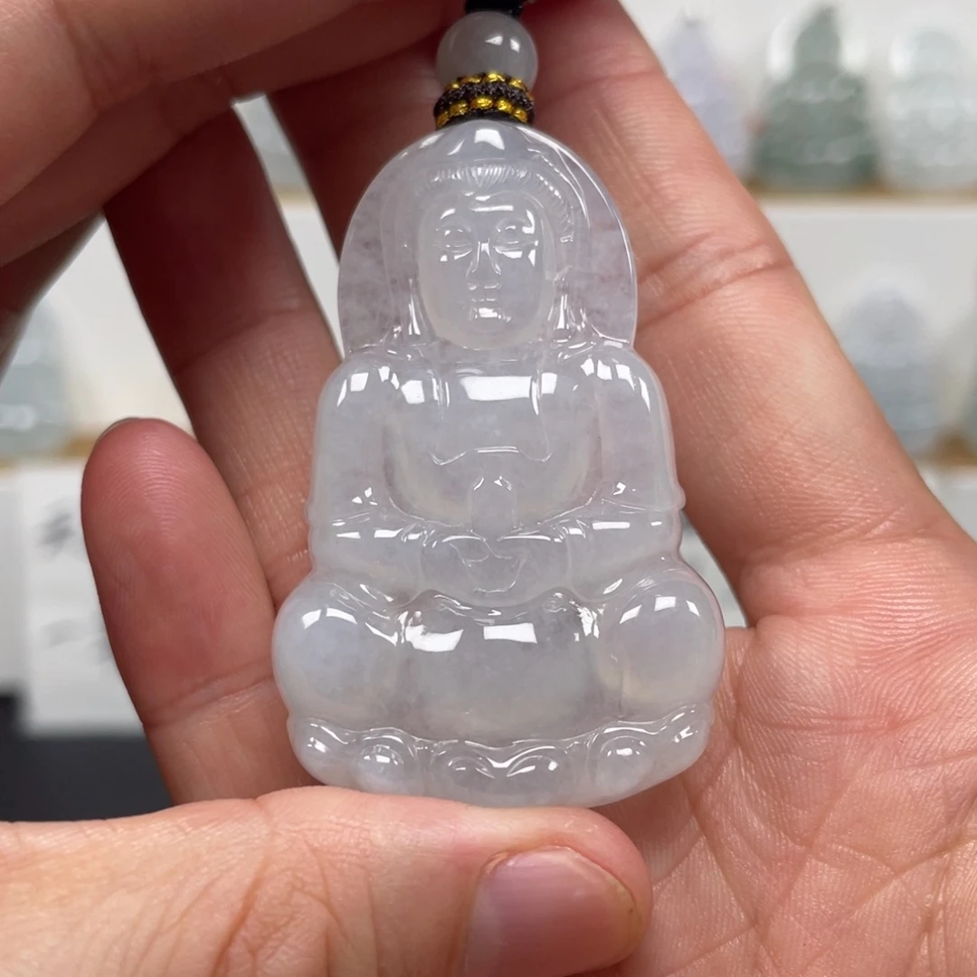 翡翠未镶嵌颈饰天然翡翠A货观音15号